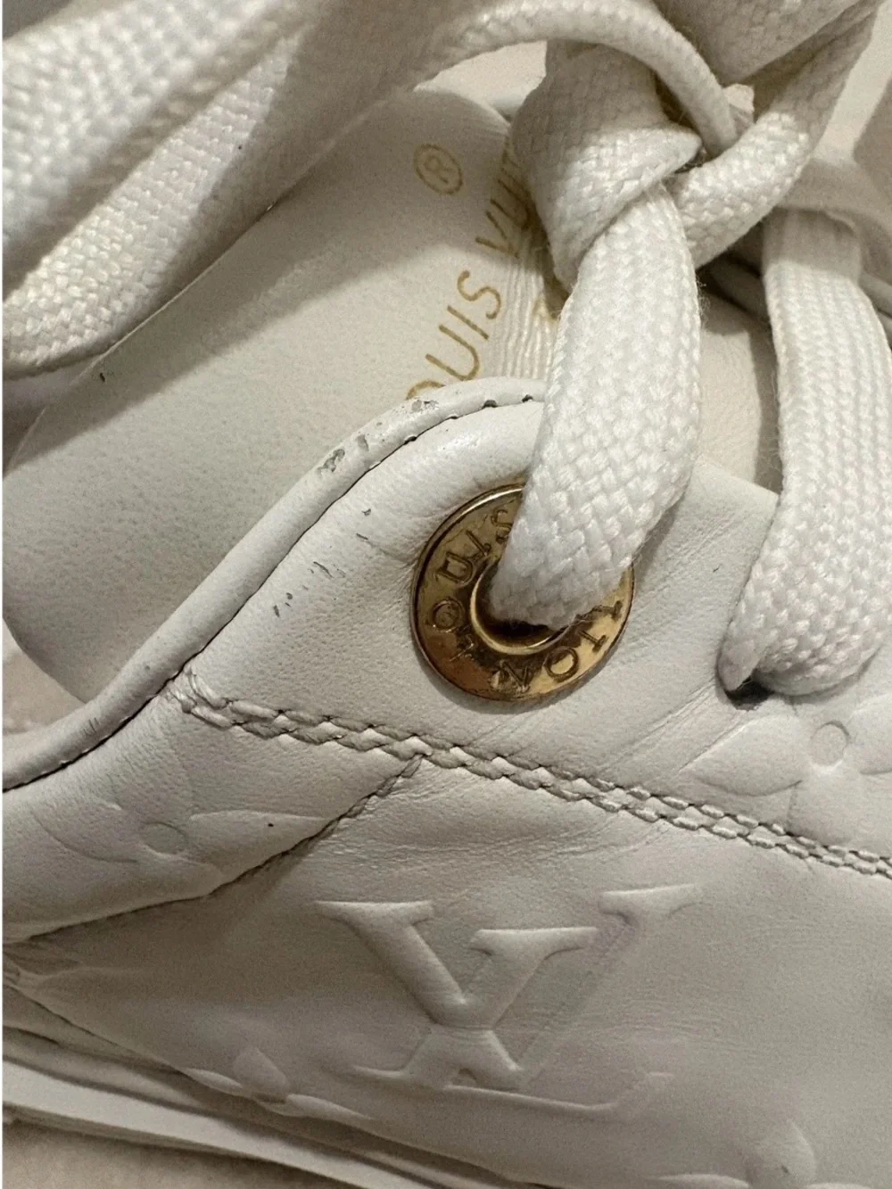 Louis Vuitton Time Out Sneakers with Brown Heel Tab